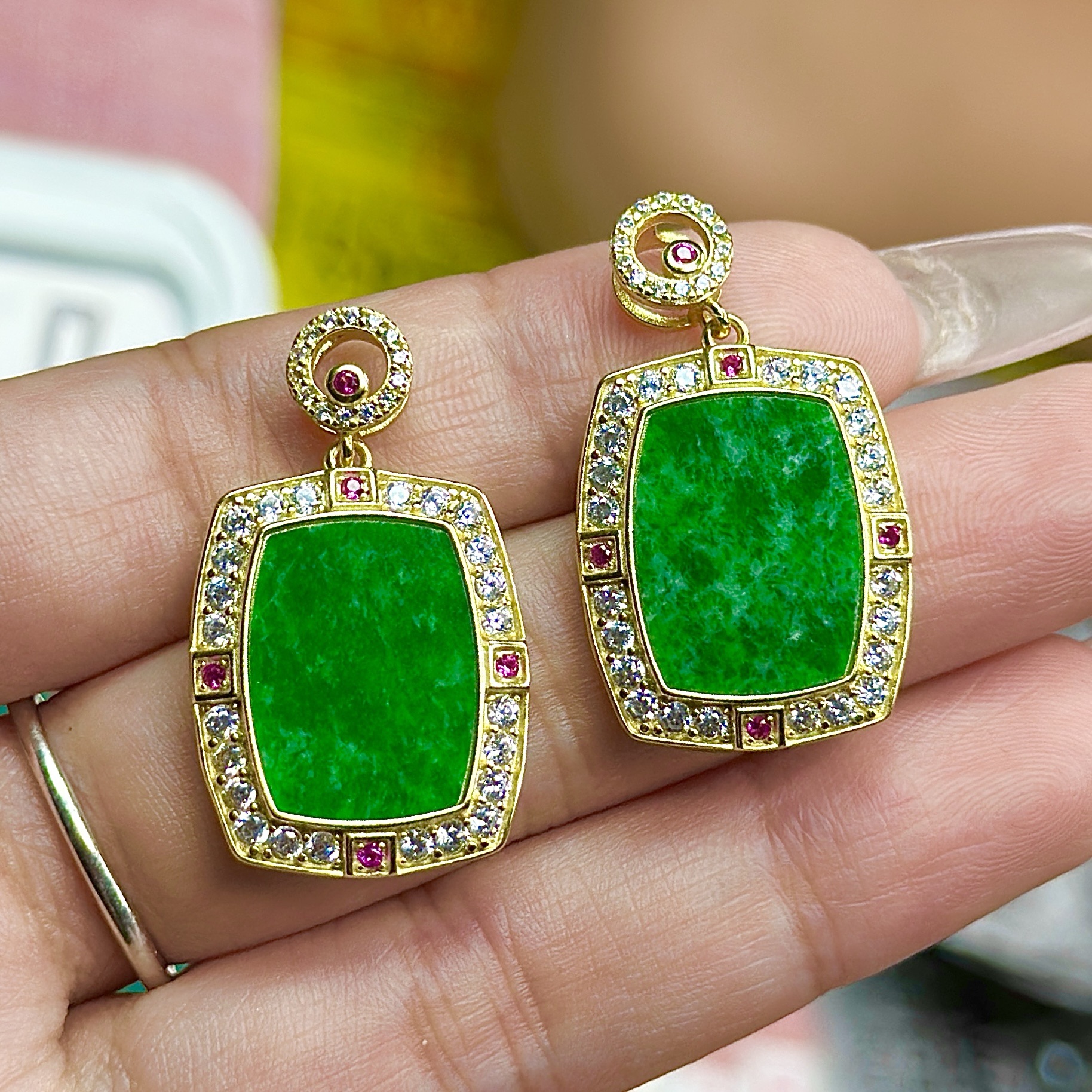 【CH】翡翠满绿无事牌吊坠（多样性发其一）