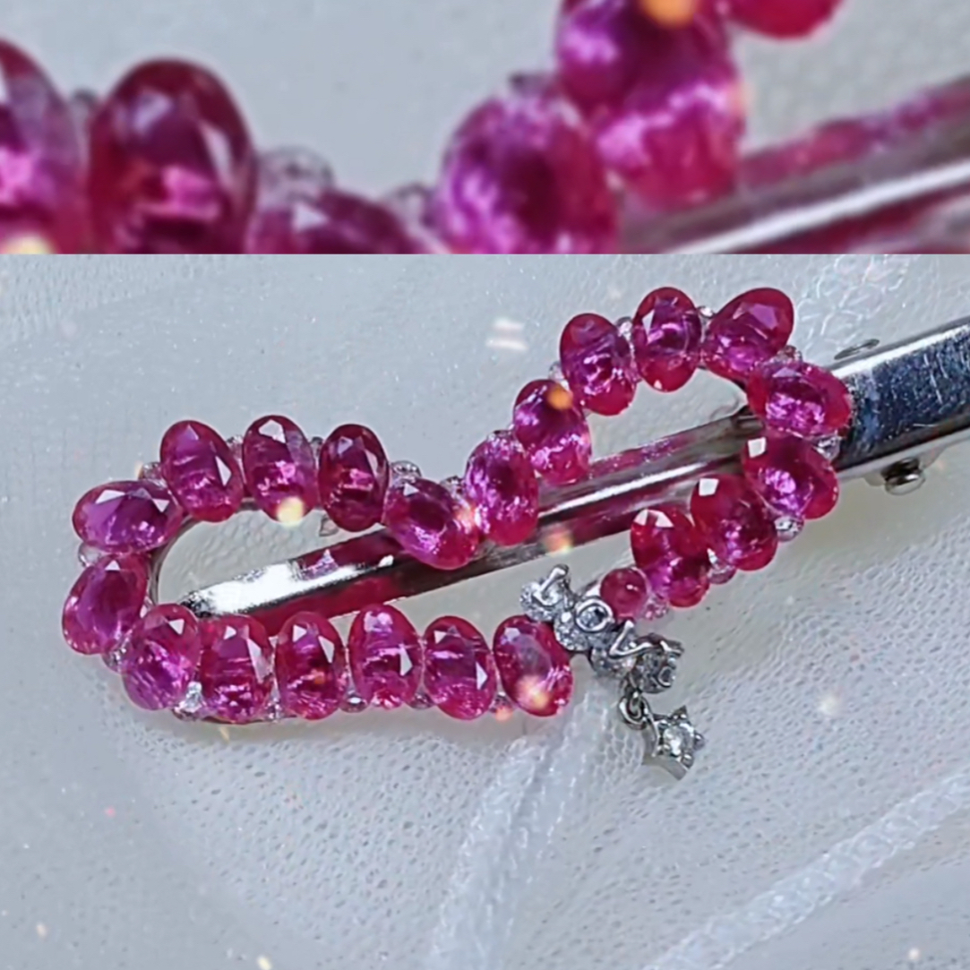 锆石（处理）红刚玉女款精致小众珠宝饰品生日礼物镶嵌宝石时尚精美