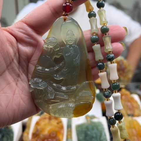 岫玉未镶嵌挂件挂件