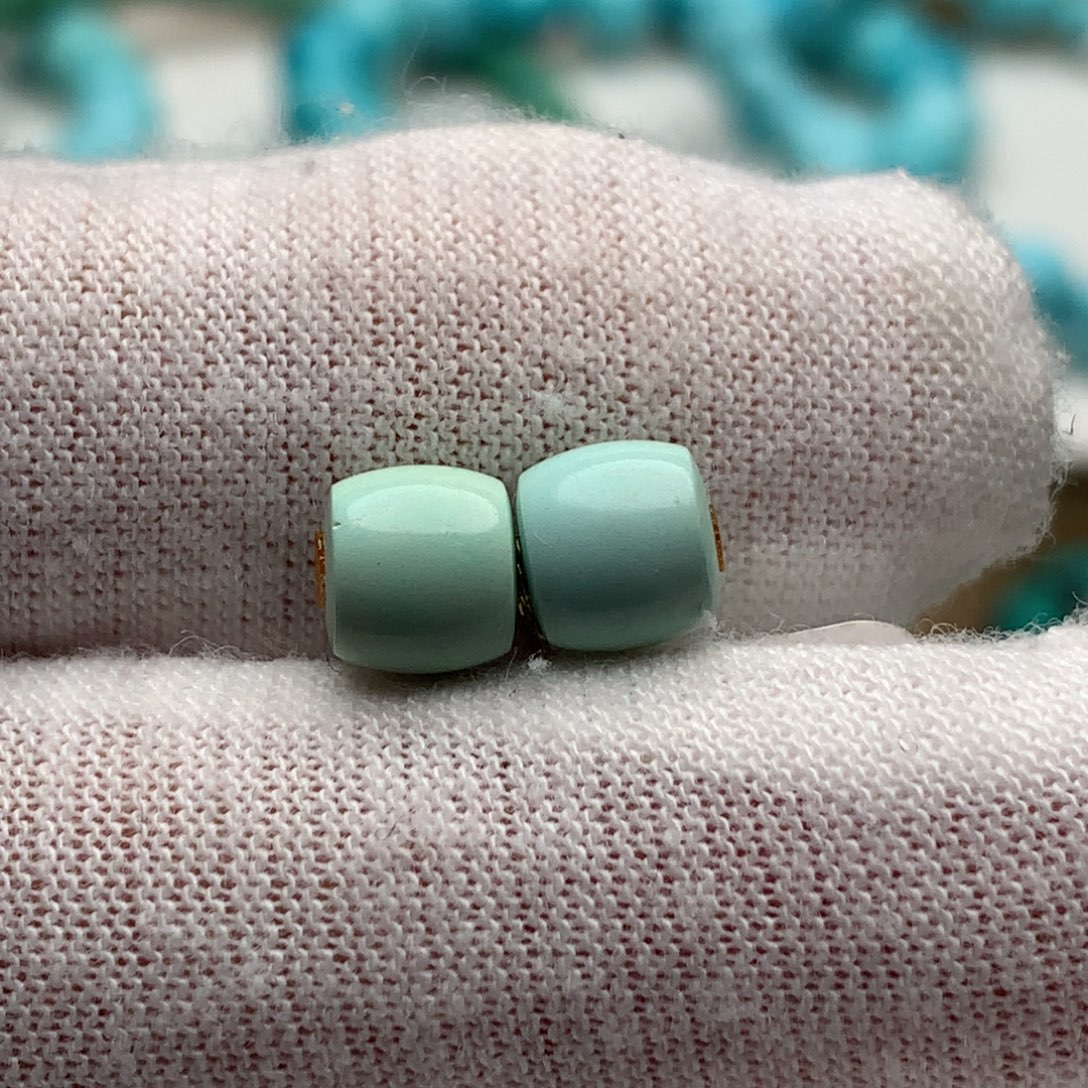 绿松石未镶嵌珠宝奇石菜籽黄直切6.6mm