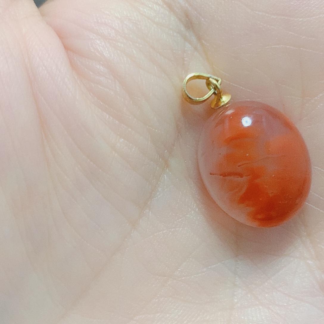 南红玛瑙银S925镶嵌吊坠(不含链)