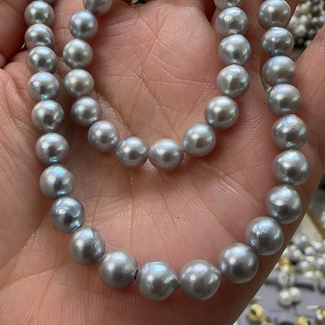 海水珍珠颈饰银S925镶嵌浅*