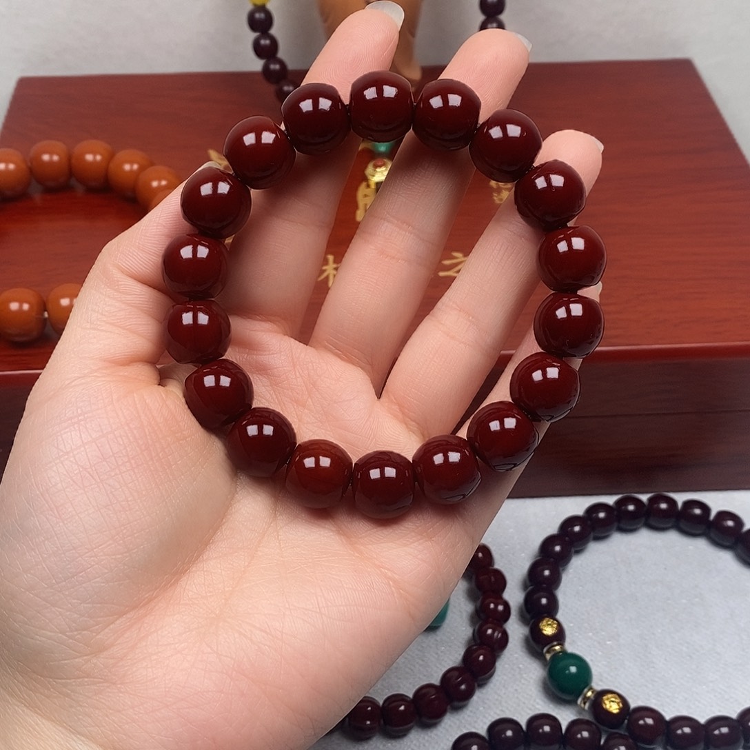 津***生猴头核桃手串直切13.7