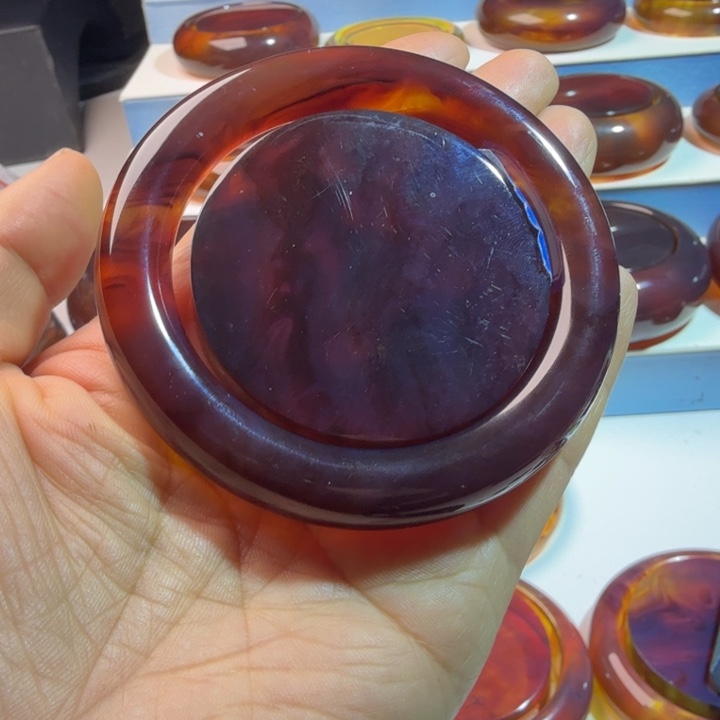 琥珀未镶嵌手镯紫罗兰手镯