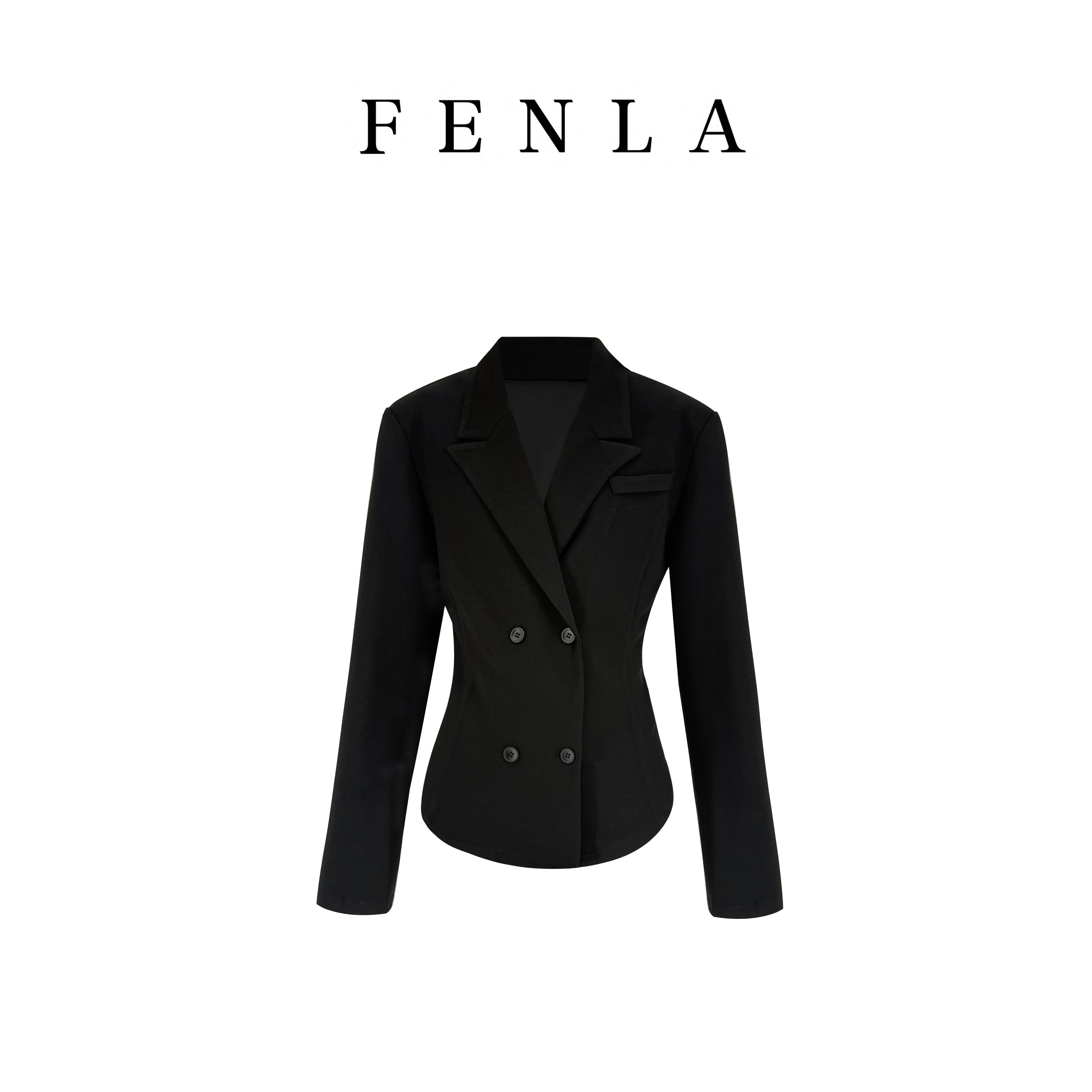 【惠姐私服】法式复古高级感双排扣收腰显瘦时尚气质西装外套 85057