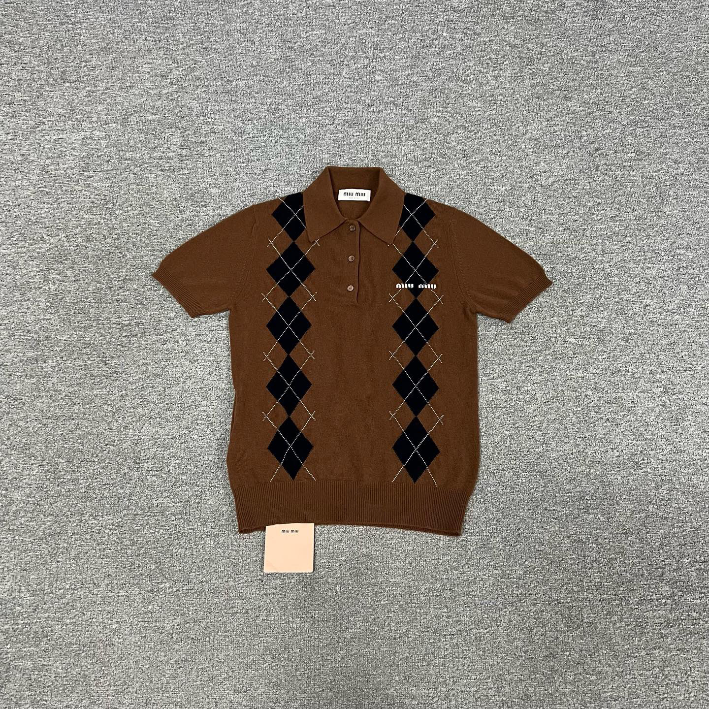 99新 AMIPARIS miumiu 羊绒针织短袖