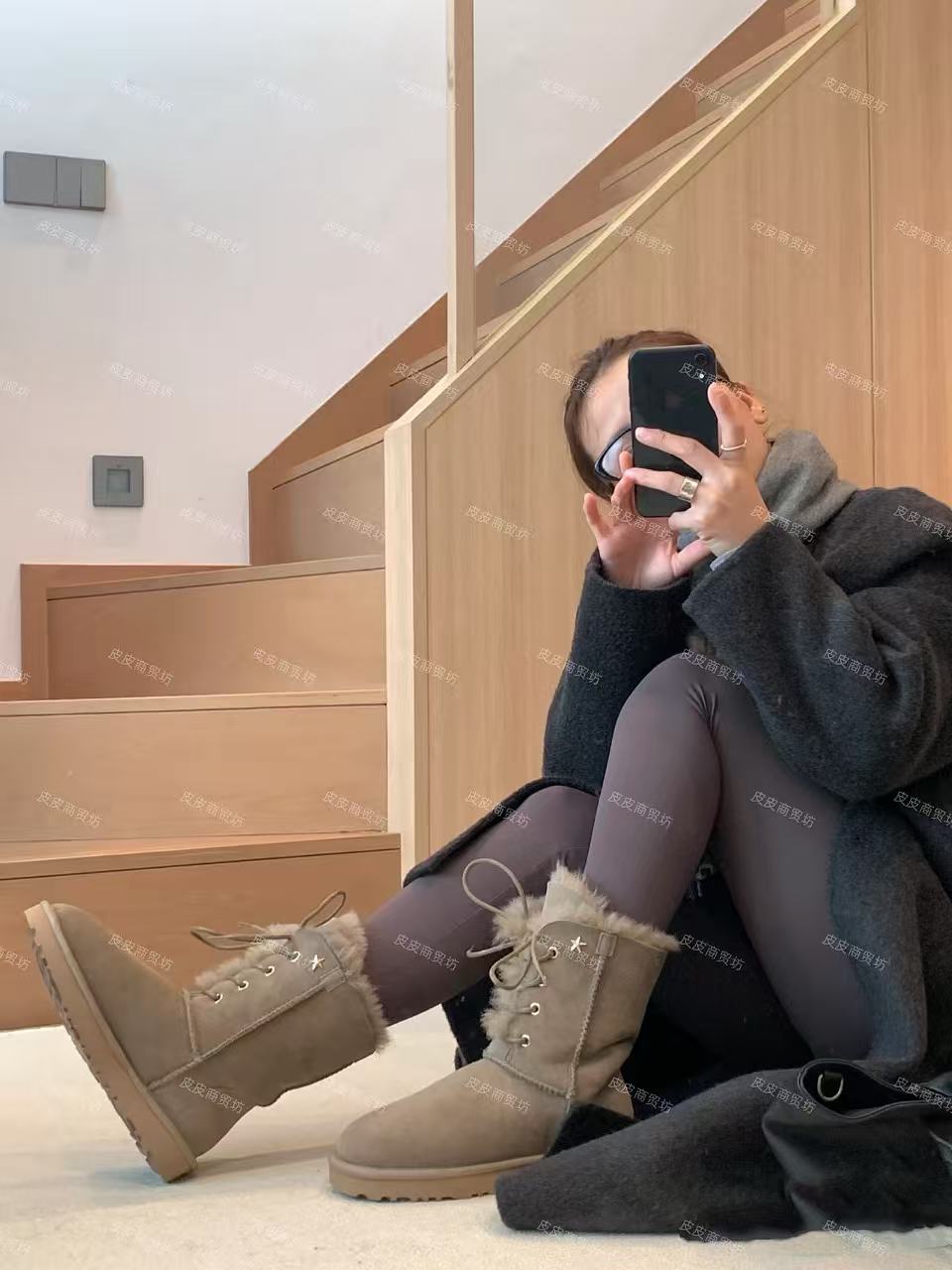 【女神款】- 桑坡雪地靴-皮毛一体-百搭休闲冬季保暖毛靴