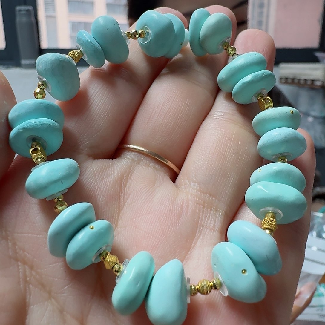 绿松石珠宝奇石18K金镶嵌