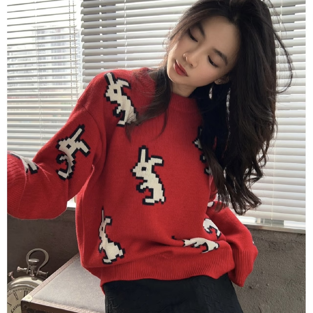 99新 TORY BURCH/汤丽柏琦 女士羊毛针织毛衣 M码