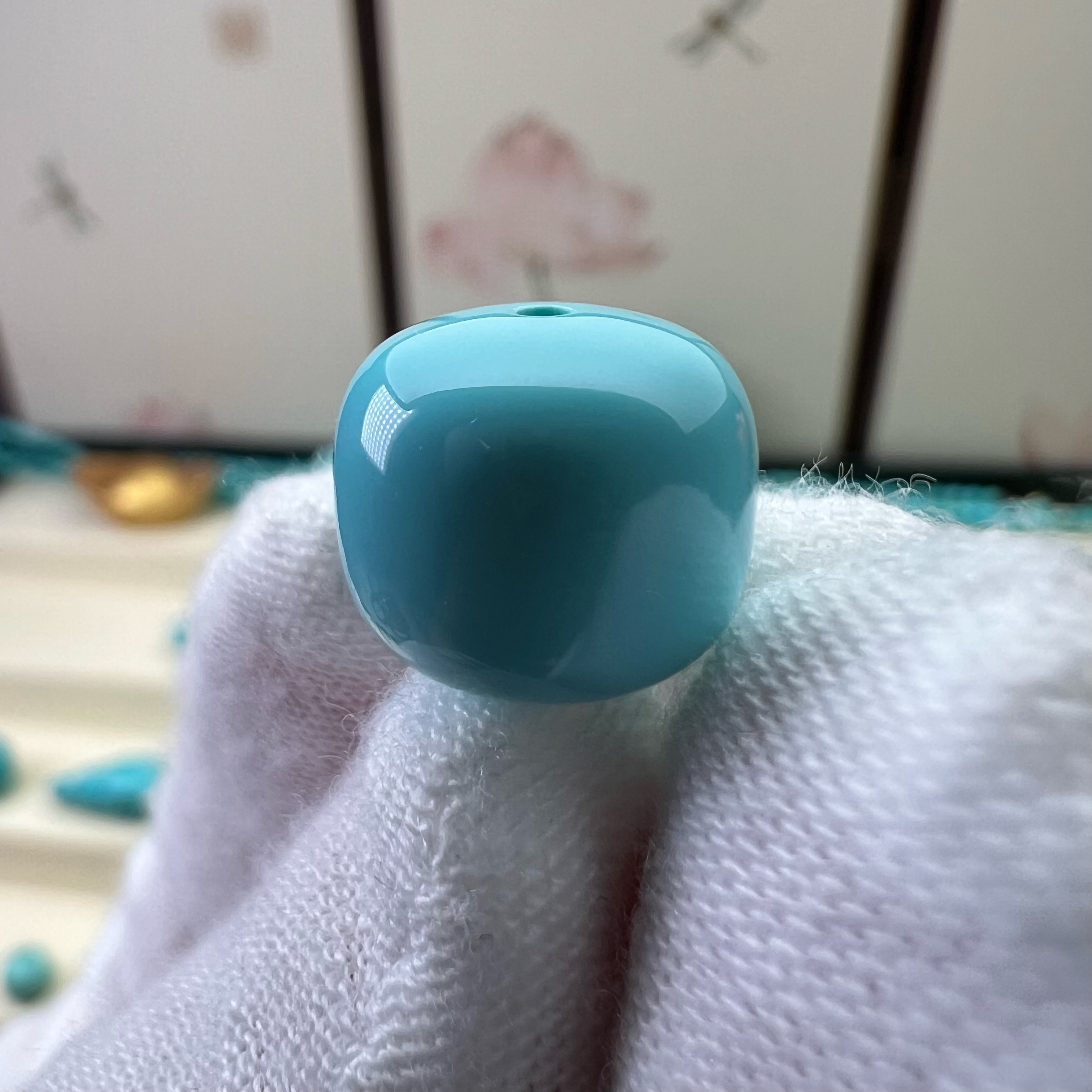 天然原矿绿松石精品老型11.2X10m，全品无暇，干料，料质细腻