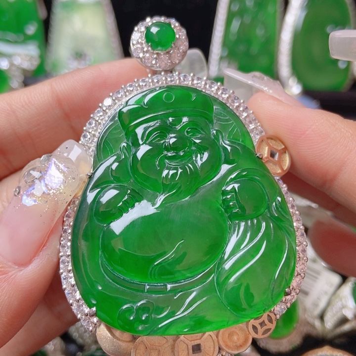 翡翠颈饰银S925镶嵌          