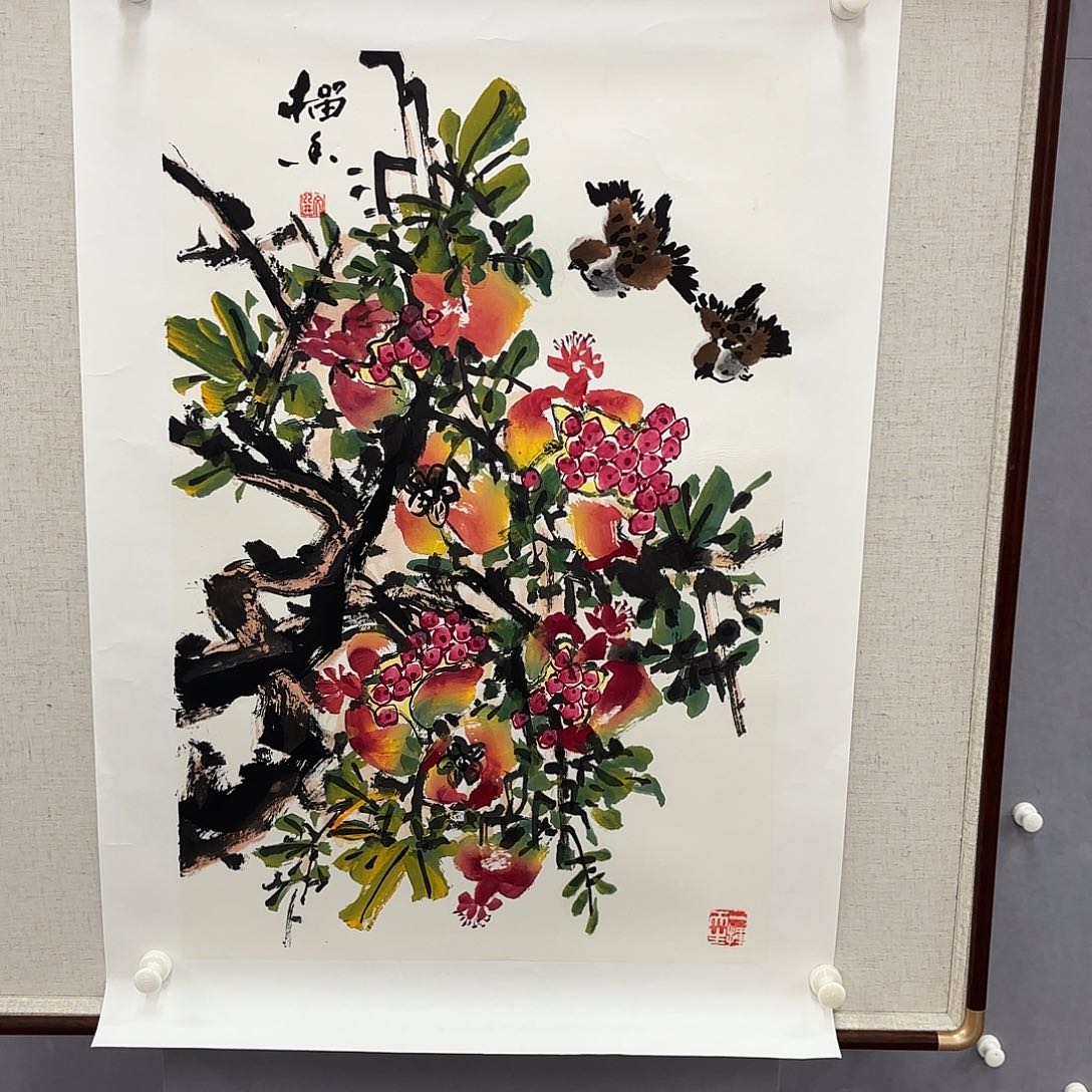 国画亲笔手绘宣传画