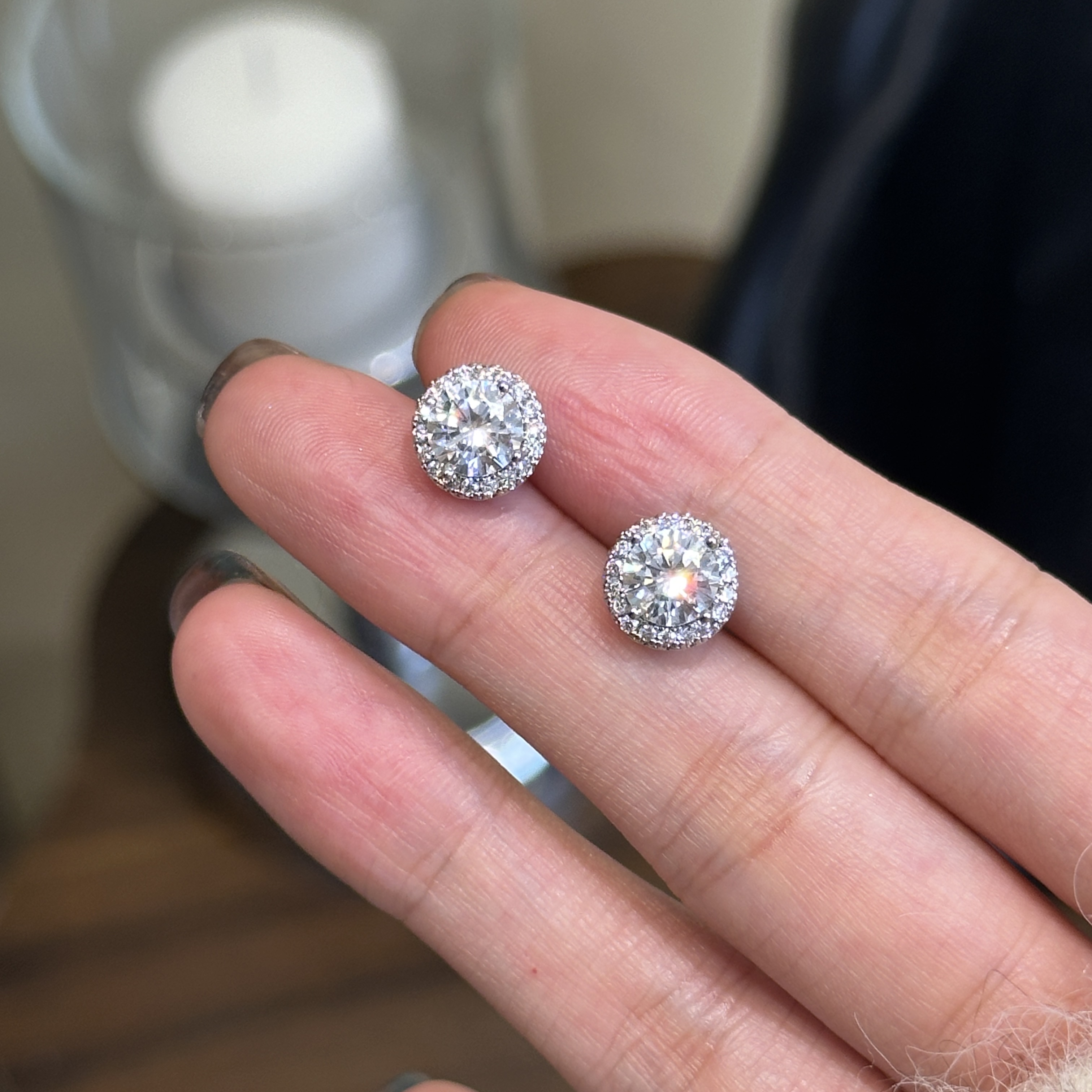 铜合金合成锆石耳饰 CC10204  高定系列 耳环
