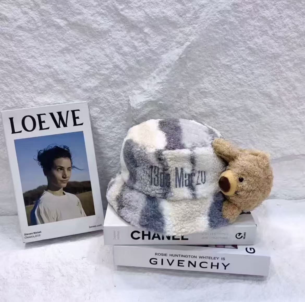 小熊联名可爱牛仔渔夫帽女春夏季大头围玩偶防晒帽子盆帽潮