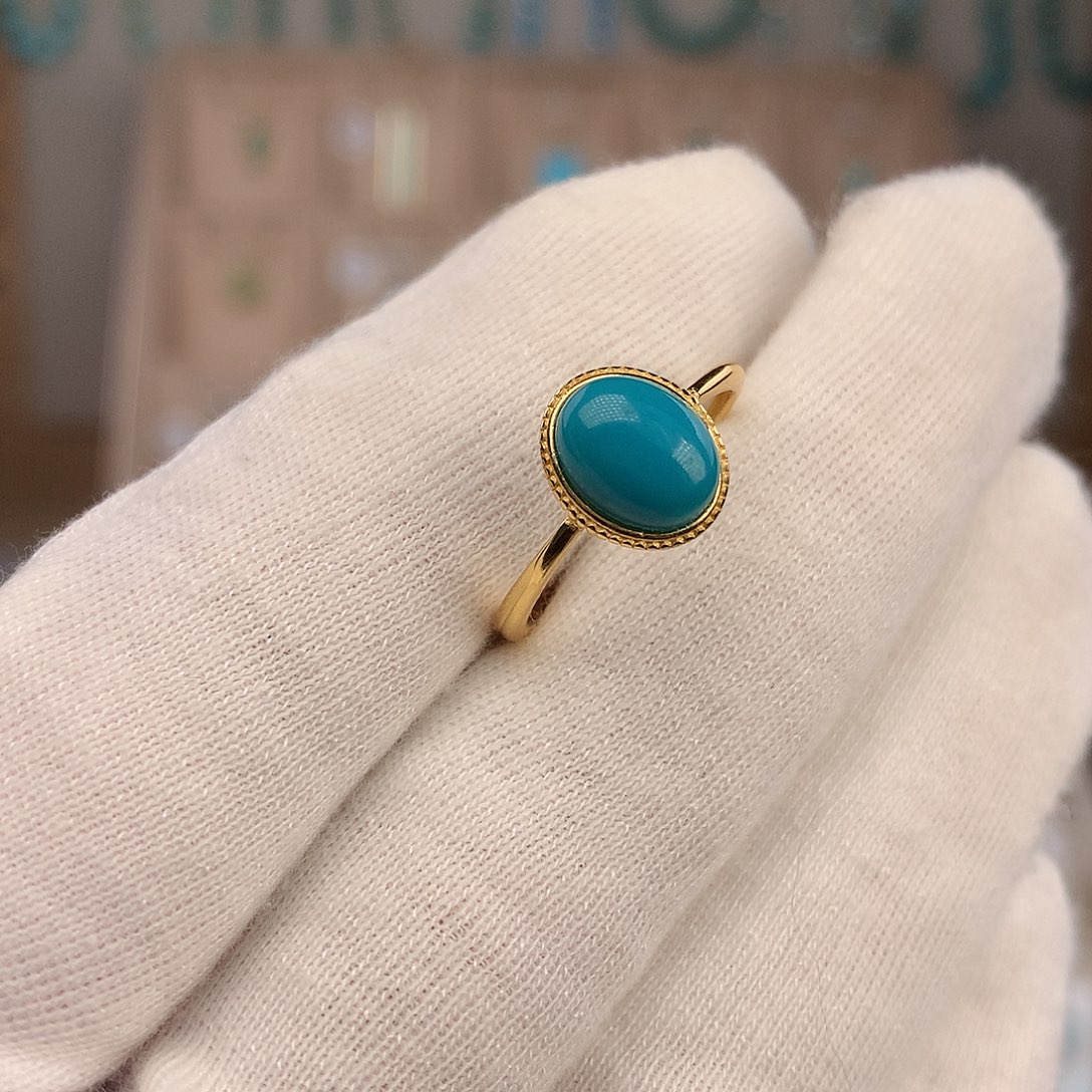 绿松石银S925镶嵌戒指