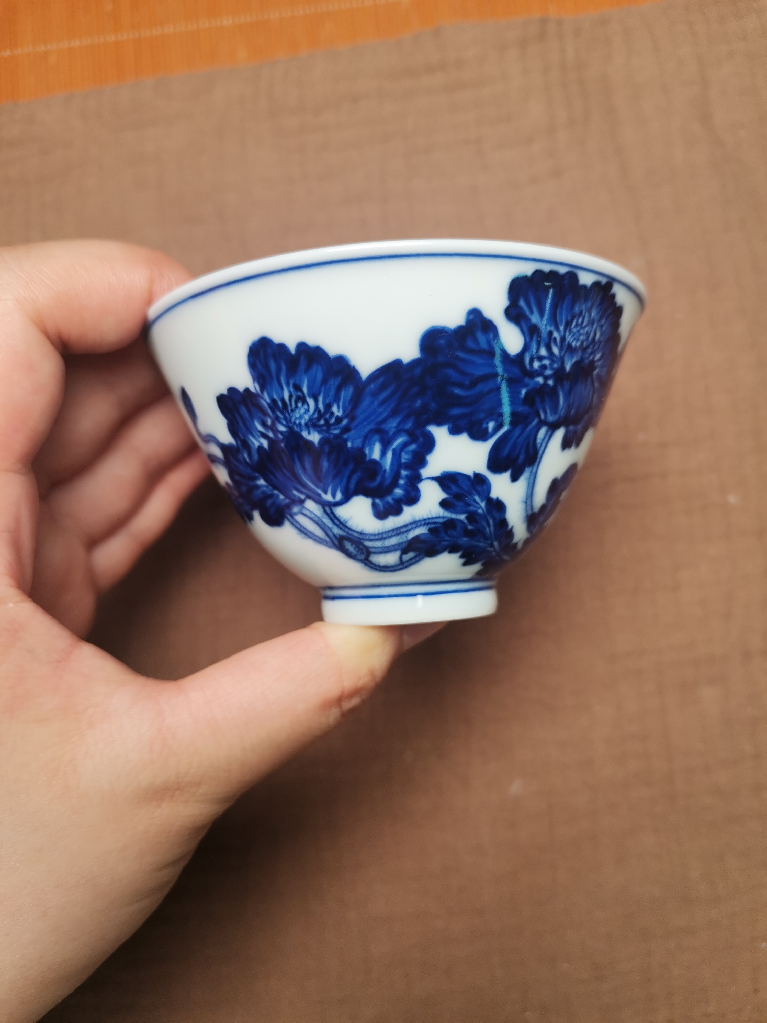 景德镇手绘虞美人撇口杯