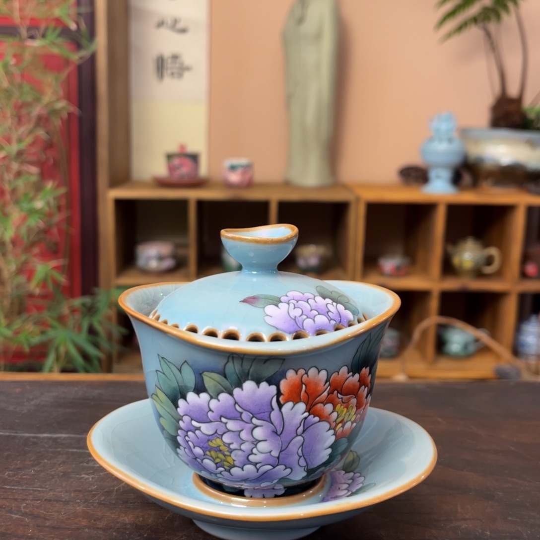 杯柴烧手工手绘陶瓷