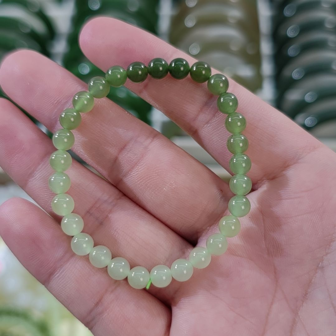 林***杨和田玉未镶嵌手串卡6高冰