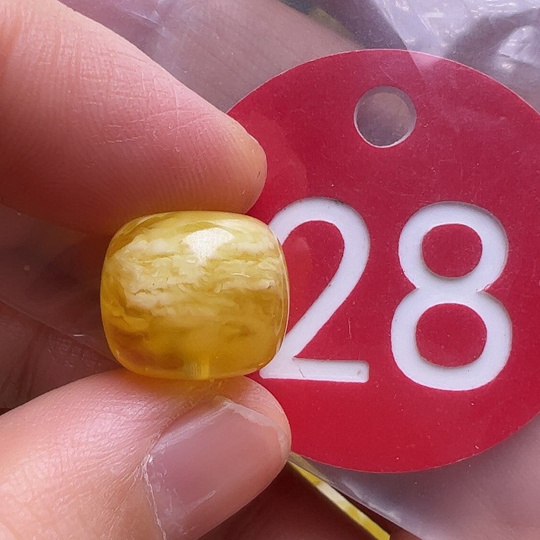 蜜蜡未镶嵌珠宝奇石13.5mm金沙