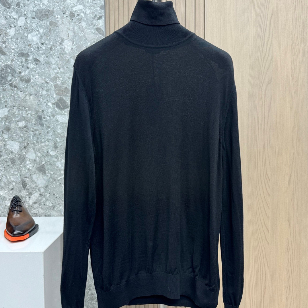 未使用 ZEGNA 132657 男款杰尼亚高领羊毛衫