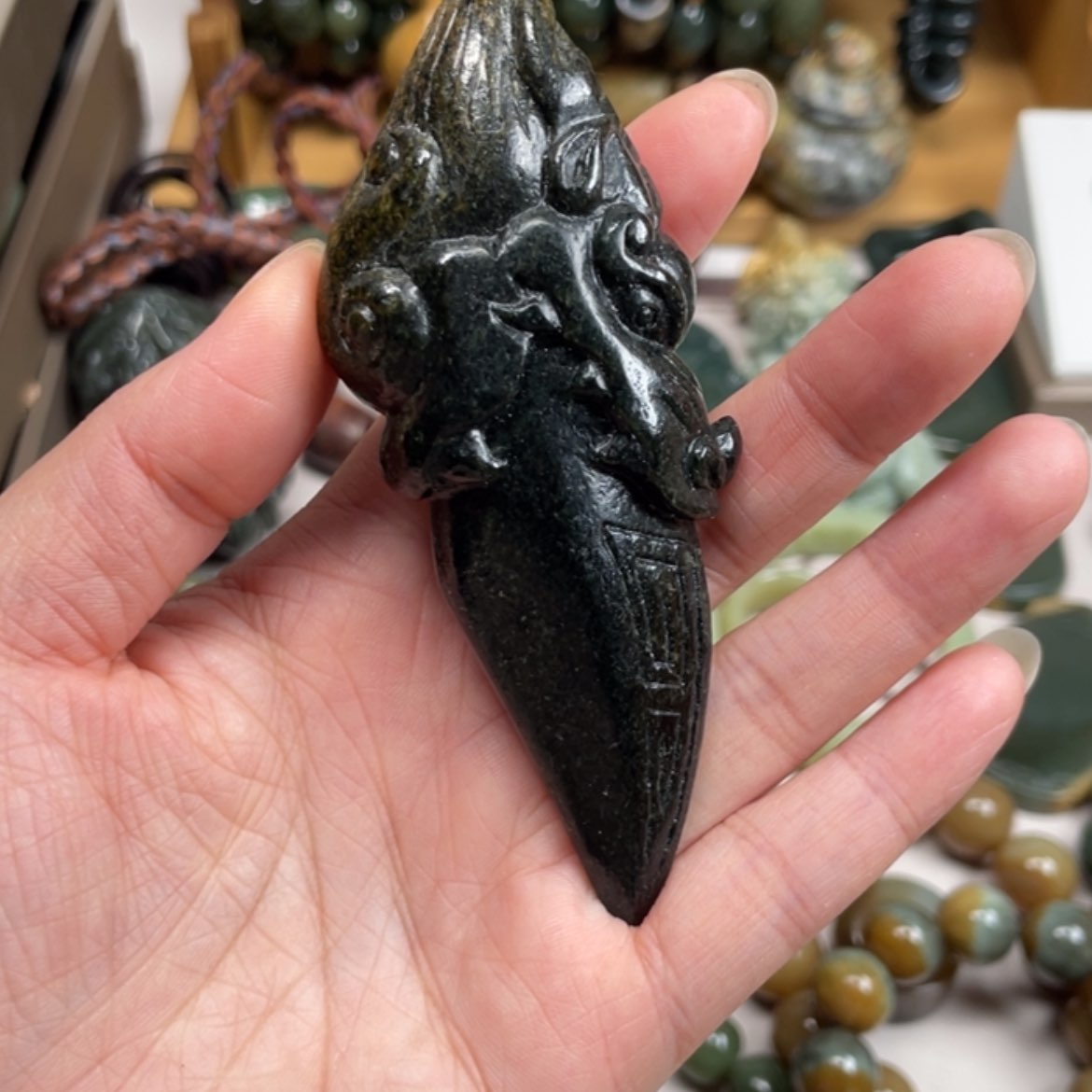 【闪购商品】岫岩河磨玉（透闪石质玉）手把件未镶嵌