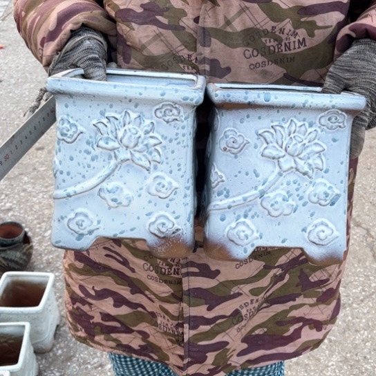 红陶口16高19瑕疵兰点