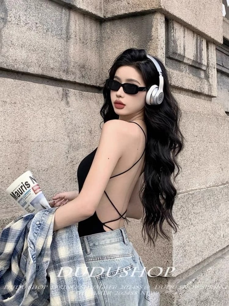 一壶茶背心吊带女纯欲风辣妹性感外穿内搭短款百搭