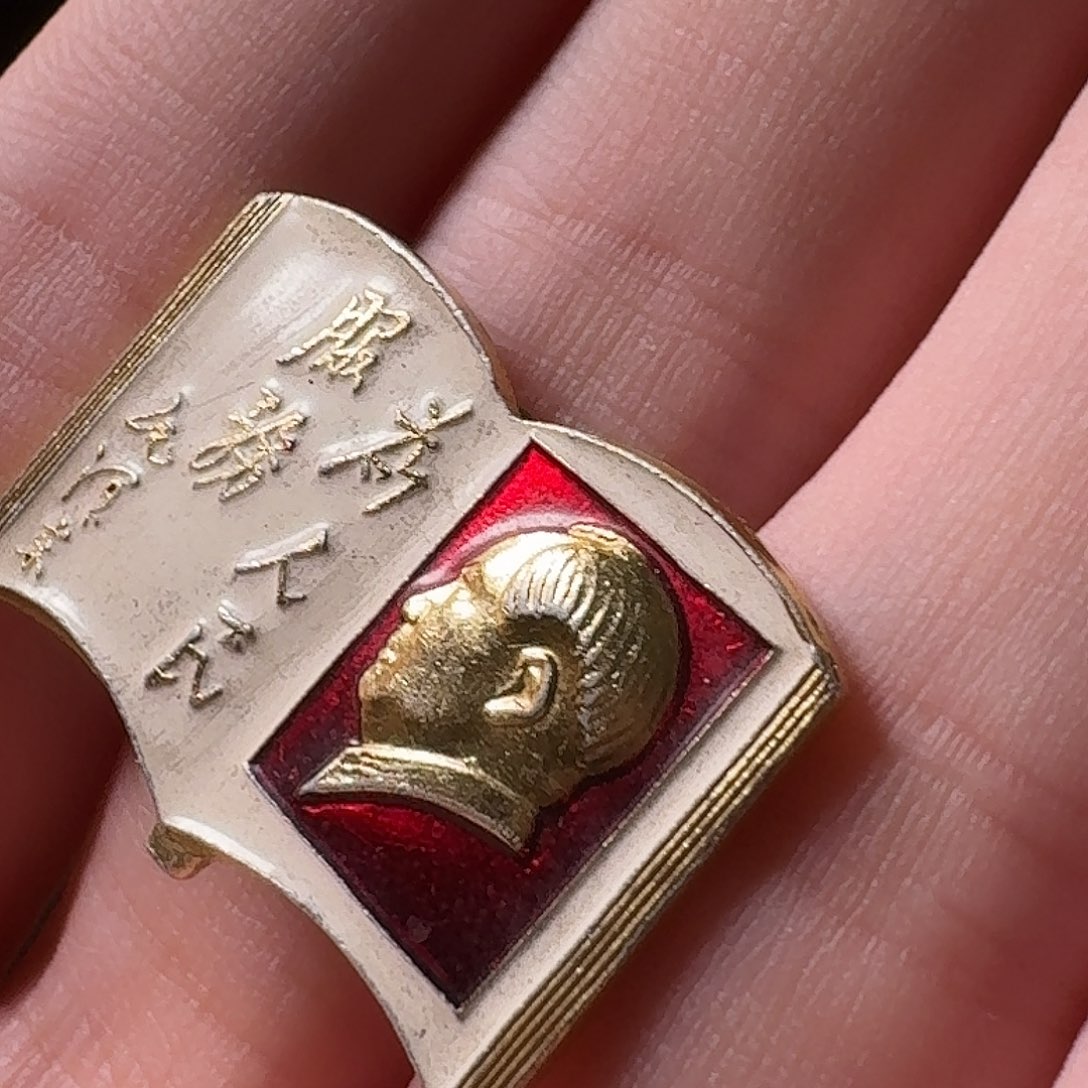 南***手一枚铝制徽章闪拍