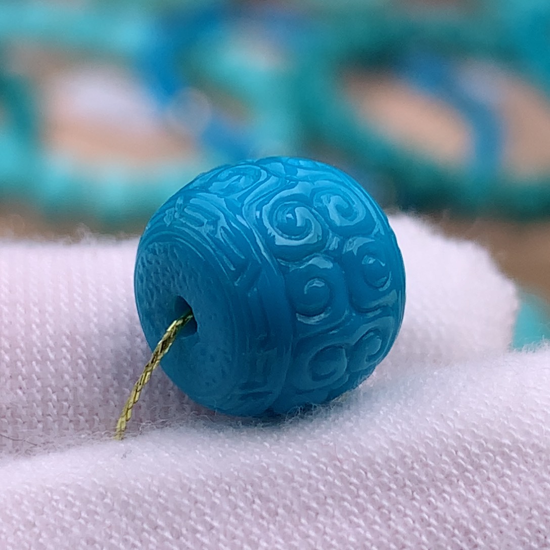 绿松石珠宝奇石未镶嵌10.3✖️9.4mm