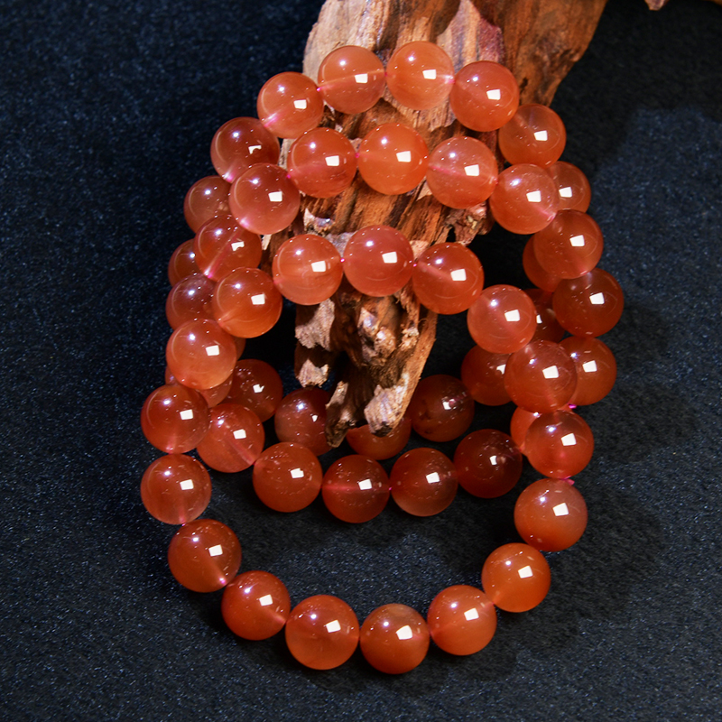 【沙漠玫瑰红兔毛手串】S02-5多样性发其一