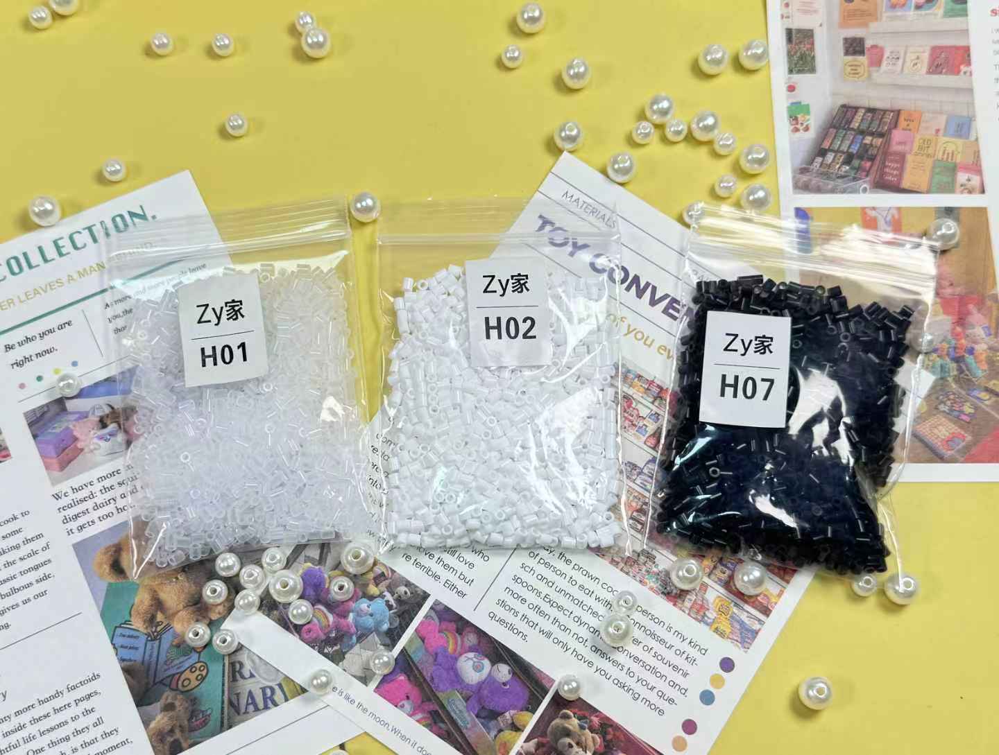 Zy家 黑白透系列补充包 融合拼豆2.6mm MARD色号（50克≈5000粒）