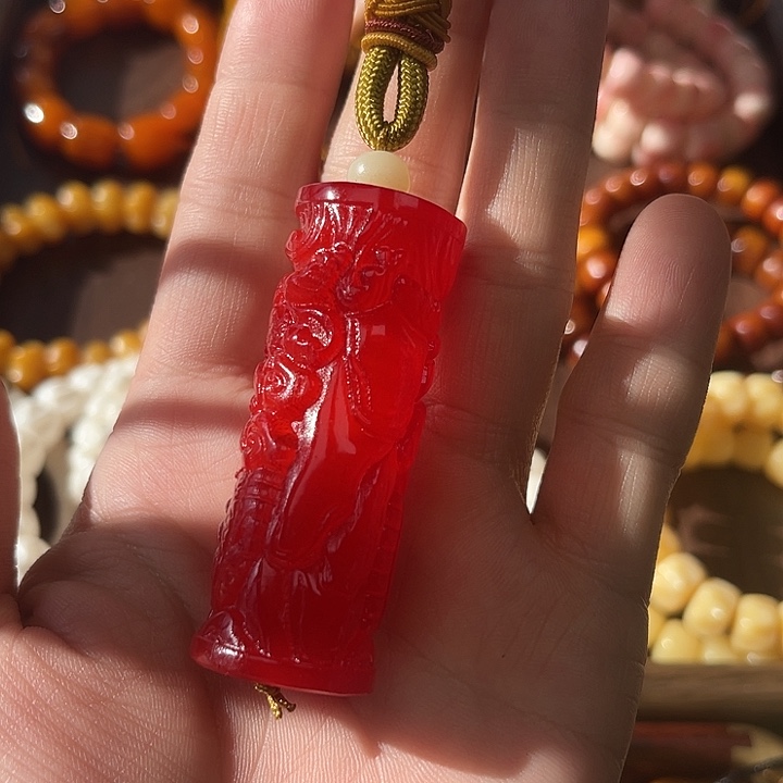 龙***龙驼骨手串/手链红色工艺品