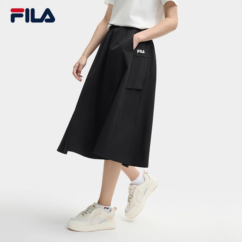 Fila/斐乐25夏季新款黑色半身裙显腿细时尚休闲百搭F11W528309F