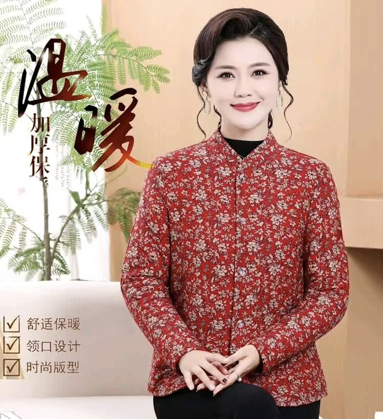 冬季中老年妈妈棉袄加厚棉服宽松加绒大码保暖棉袄女款2025新款