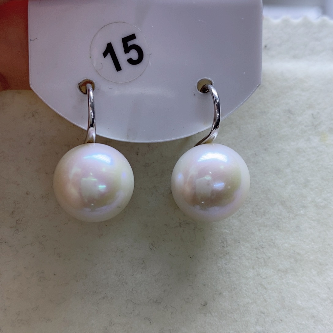 淡水珍珠耳饰银S925镶嵌