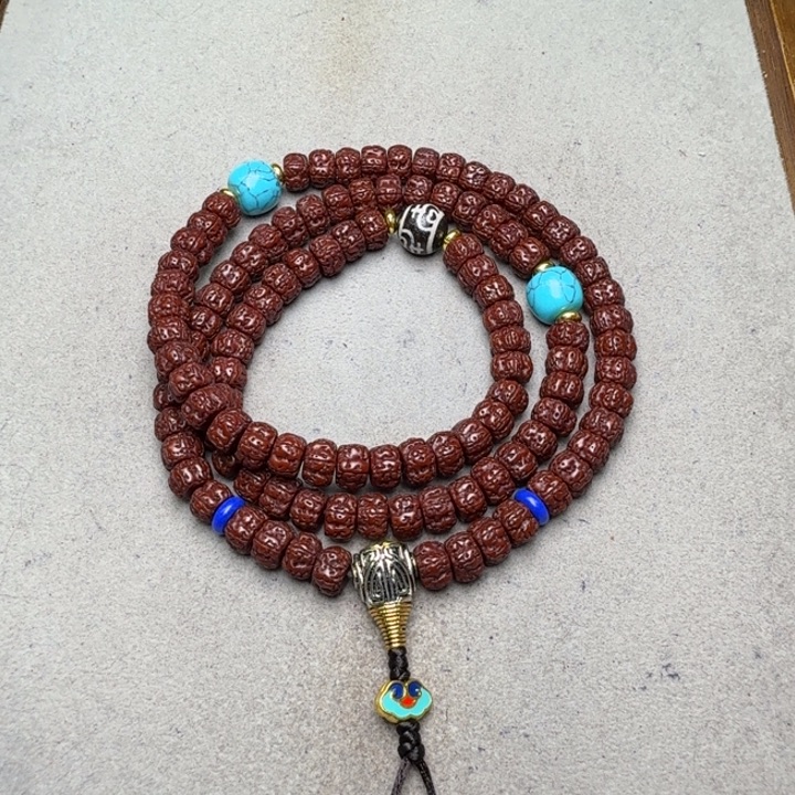 与***生吊坠金刚菩提盘龙108