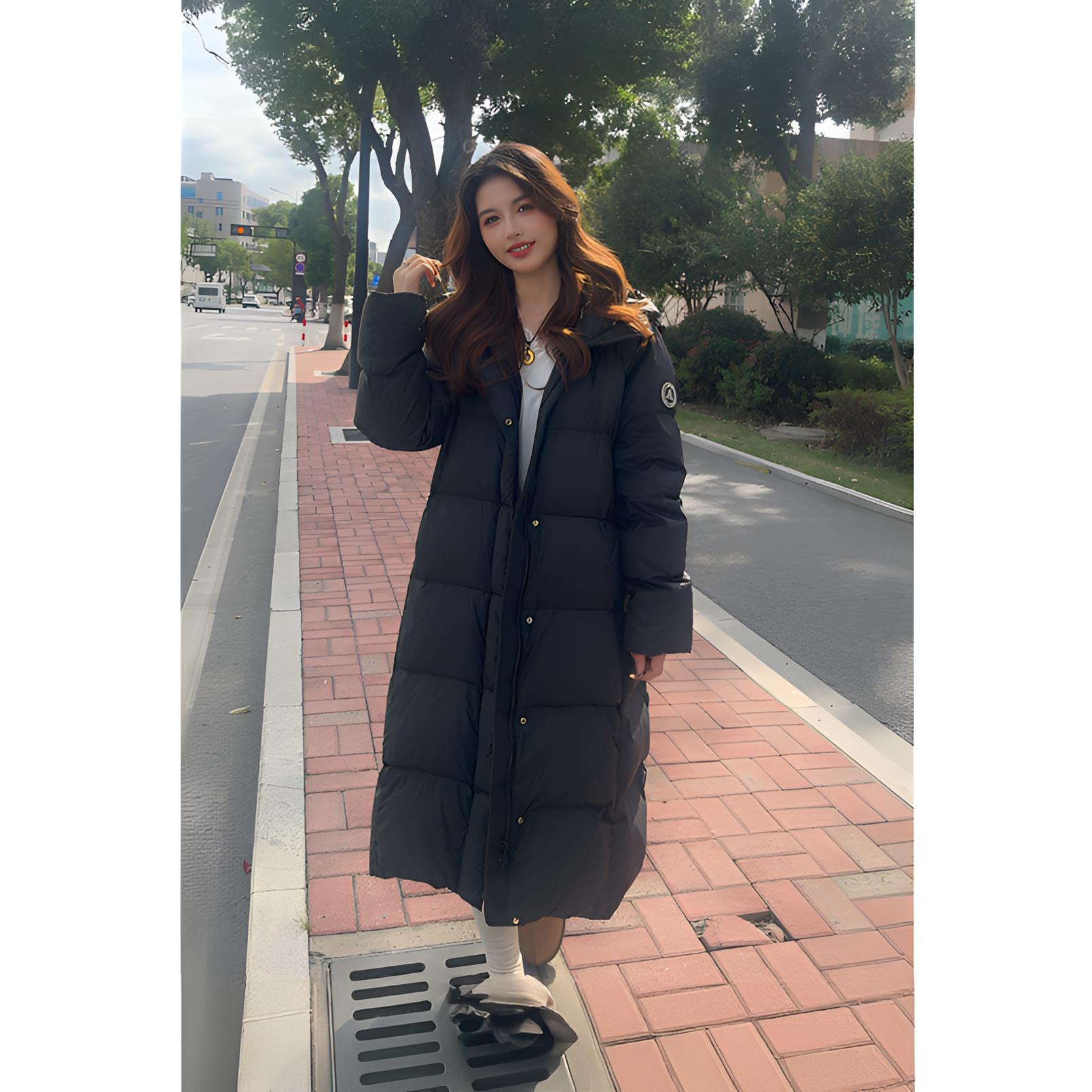 雪山系列2.0 90国标白鸭绒 长款时尚连帽羽绒服情侣加厚保暖