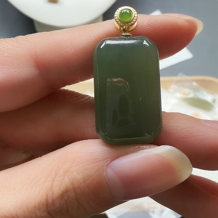 和田玉银S925镶嵌颈饰38