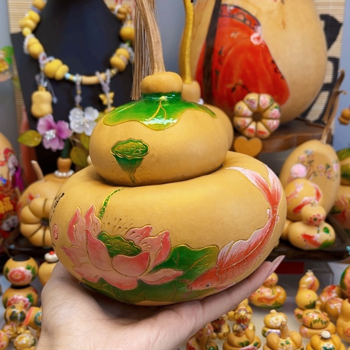 貓***九木质类纯手工磨刻葫芦摆件