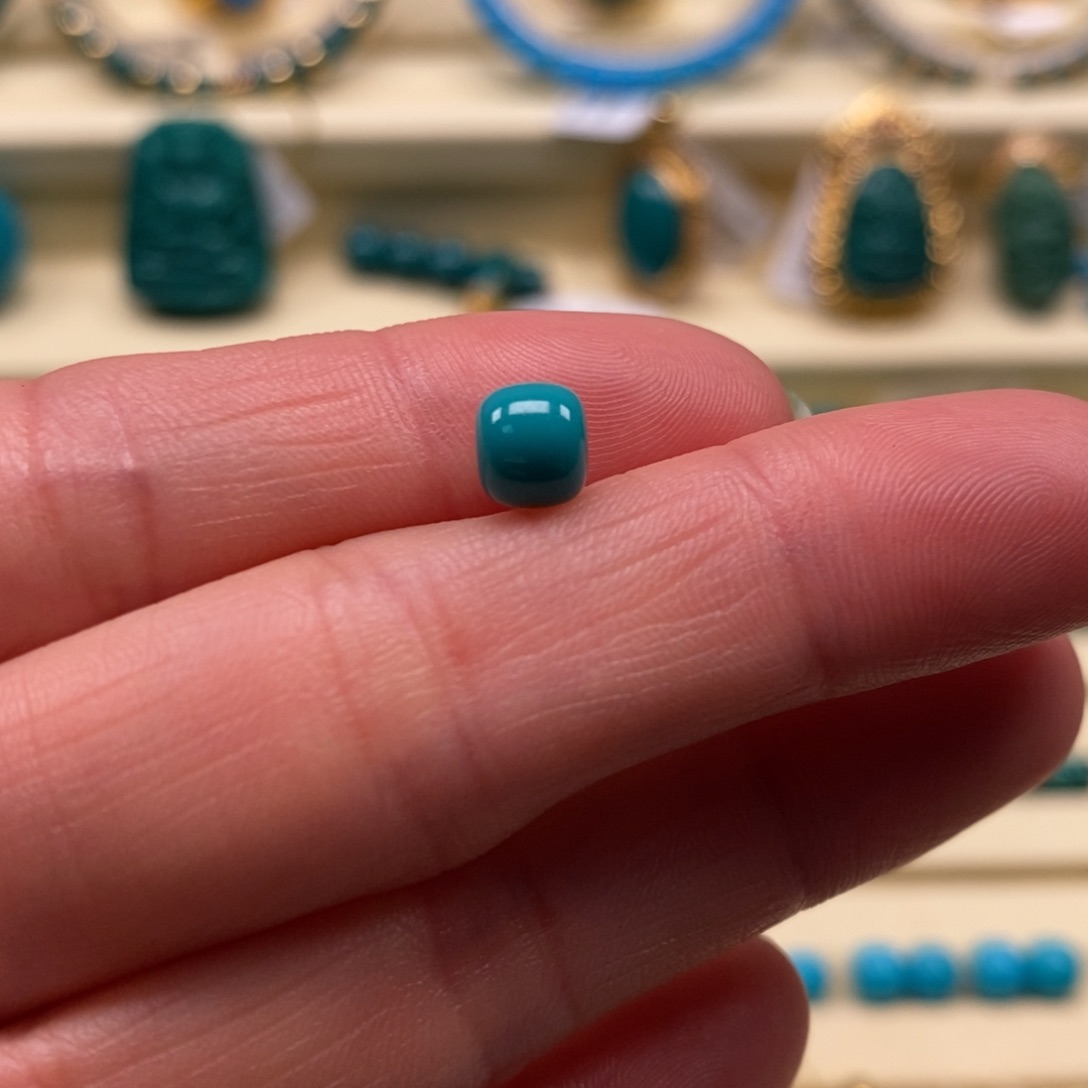 绿松石珠宝奇石未镶嵌直径6.1×5.4老型