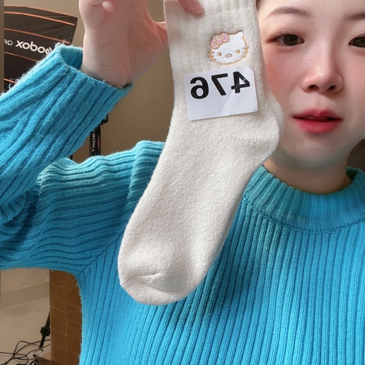 三醋酯纤维Kitty毛巾底高货袜子476