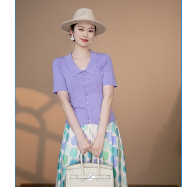 小井定制私服2【紫纤】2025早春新款薄毛衫开衫上衣J25W060