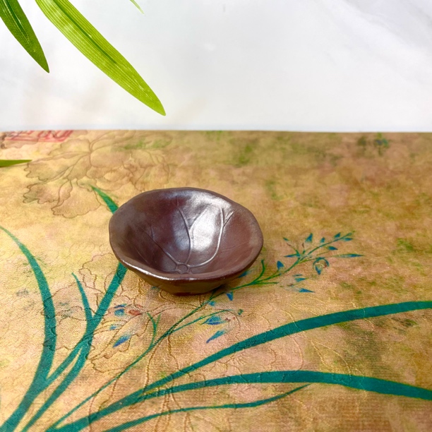 （铁胎泥）手捏荷叶荷花杯50mI 粗陶主人杯迎客专用创意手工2004