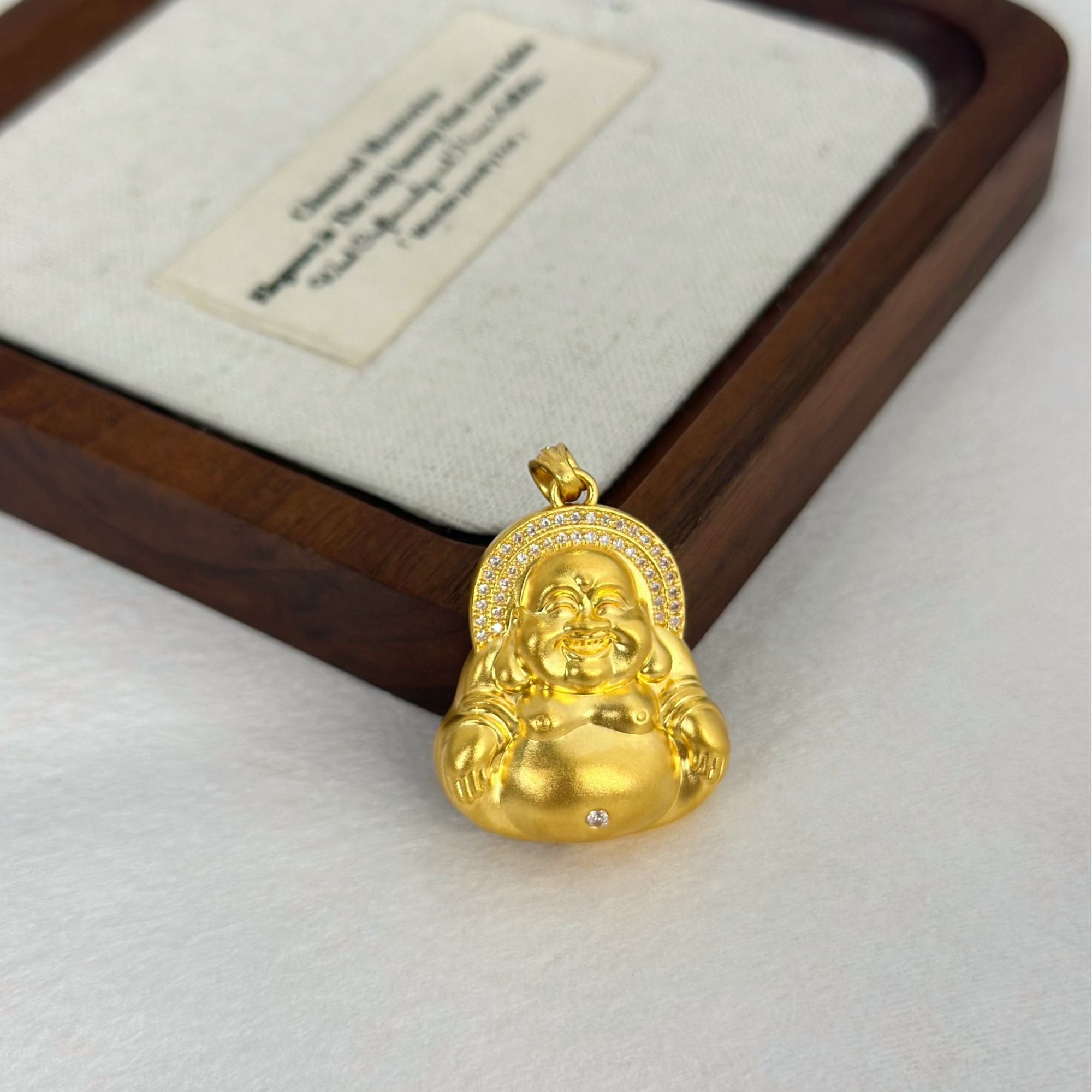 999足金5G工艺黄金笑口常开弥勒佛吊坠