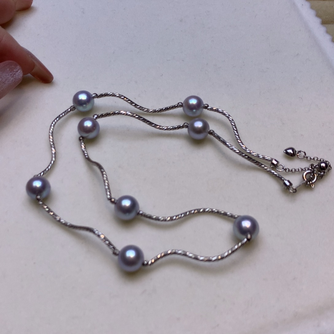 颈饰银S925镶嵌海水珍珠