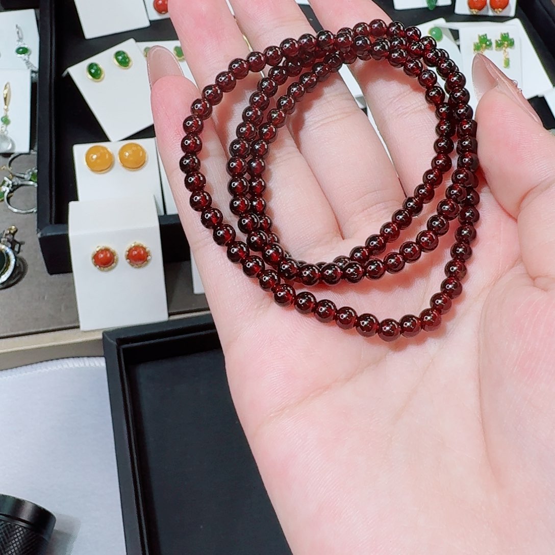 手链未镶嵌石榴石双圈