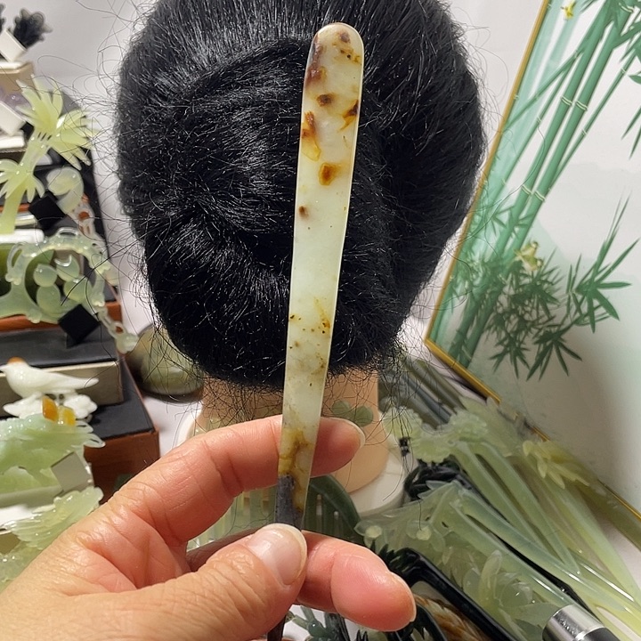 蛇纹石玉合金发饰