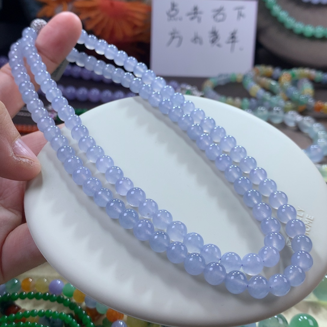 翡翠手链未镶嵌冰种薰衣草紫项链卡6.43