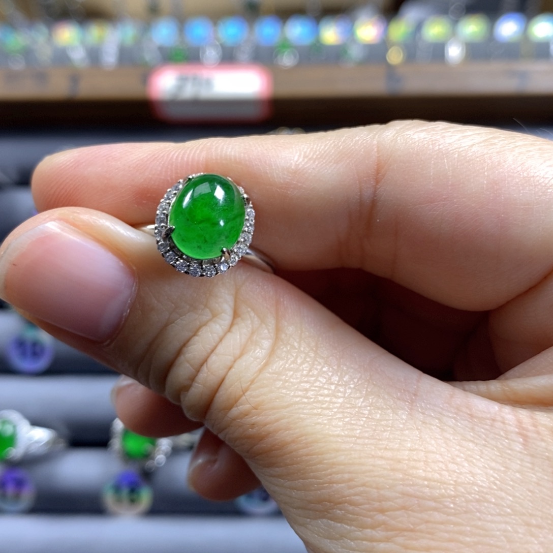 颈饰银S925镶嵌翡翠14号