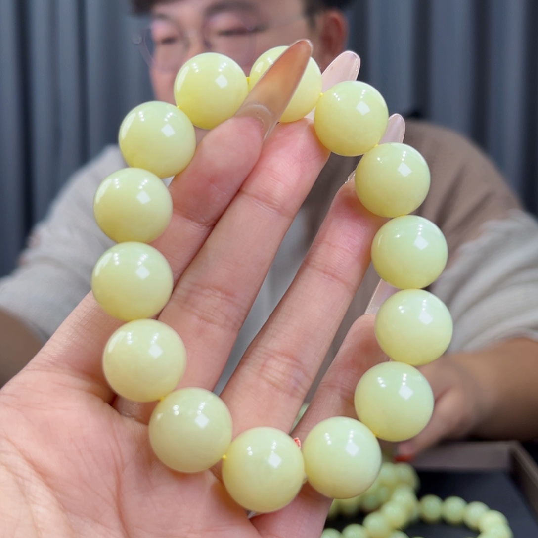 和田玉未镶嵌手串天然和田玉新疆若羌黄口手串16